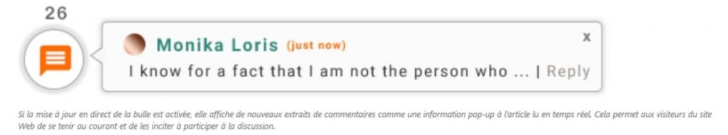 Extrait d'un commentaire de la bulle wpDiscuz