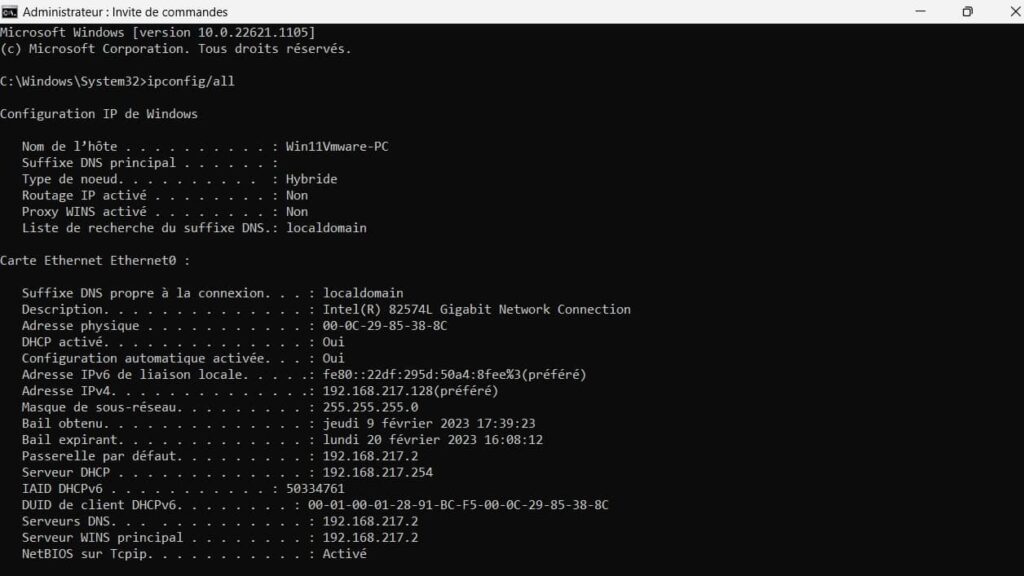 Commande ipconfig sur Windows dans le détail