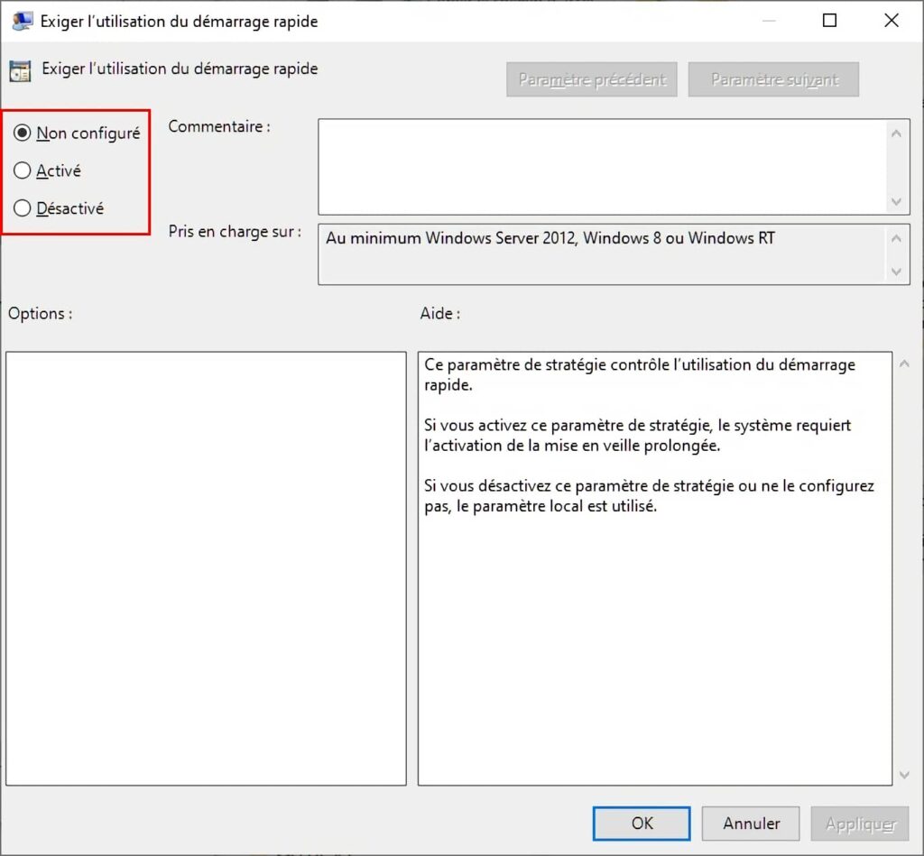 Désactiver le démarrage rapide, Gpedit.msc