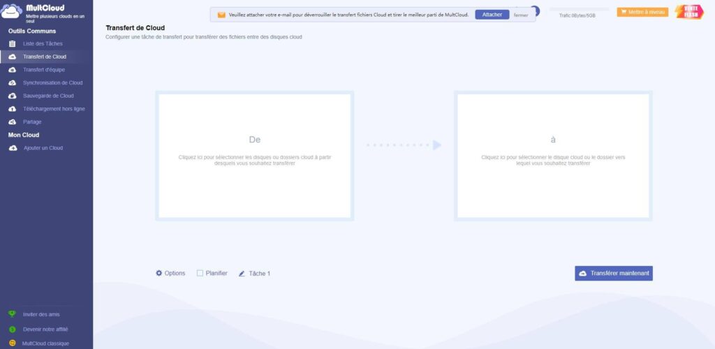 MultCloud, transfère de cloud