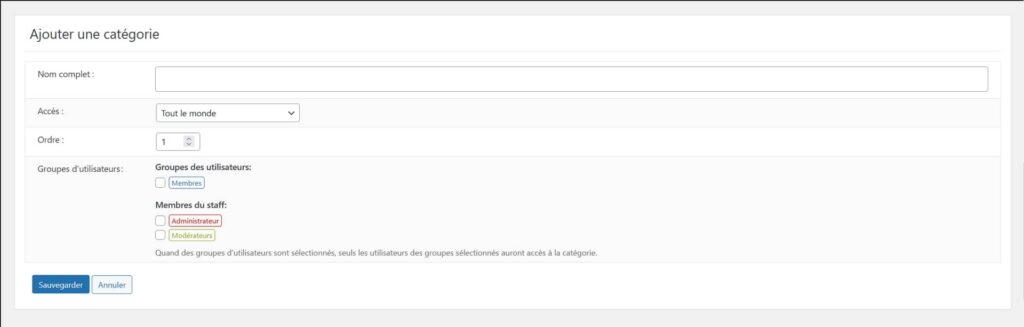 Asgaros Forum, aouter une nouvelle catégorie à votre forum