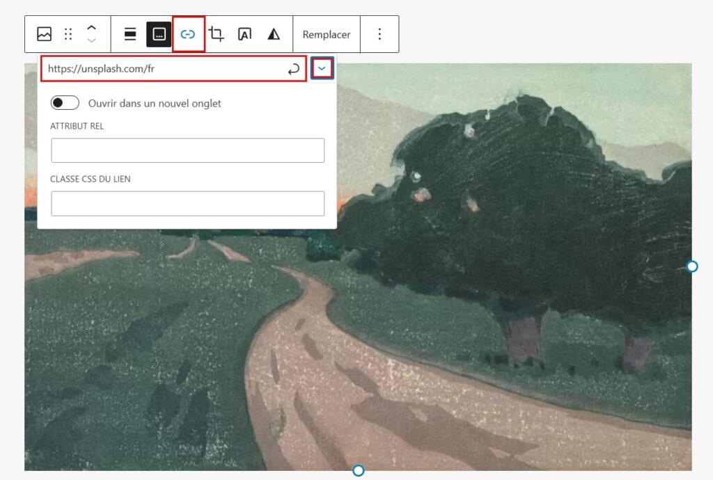 Ajouter un lien WordPress sur une image avec Gutenberg