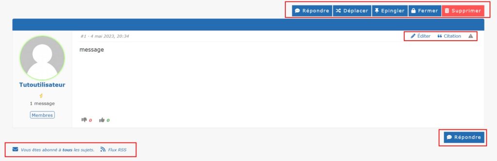 Gestion des sujets et des messages côté administrateur sur Asgaros Forum