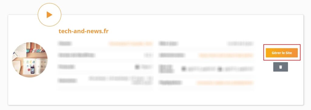 WP Tiger, gérer le site