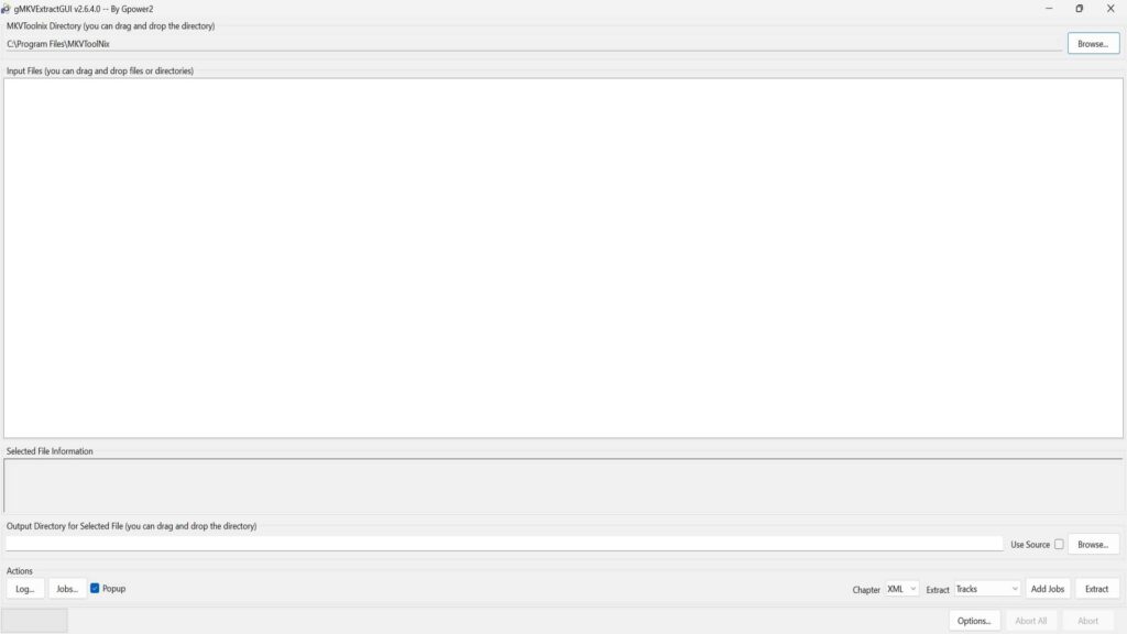 gMKVExtractGUI : extraire les flux audio et vidéo d&rsquo;un MKV, webm