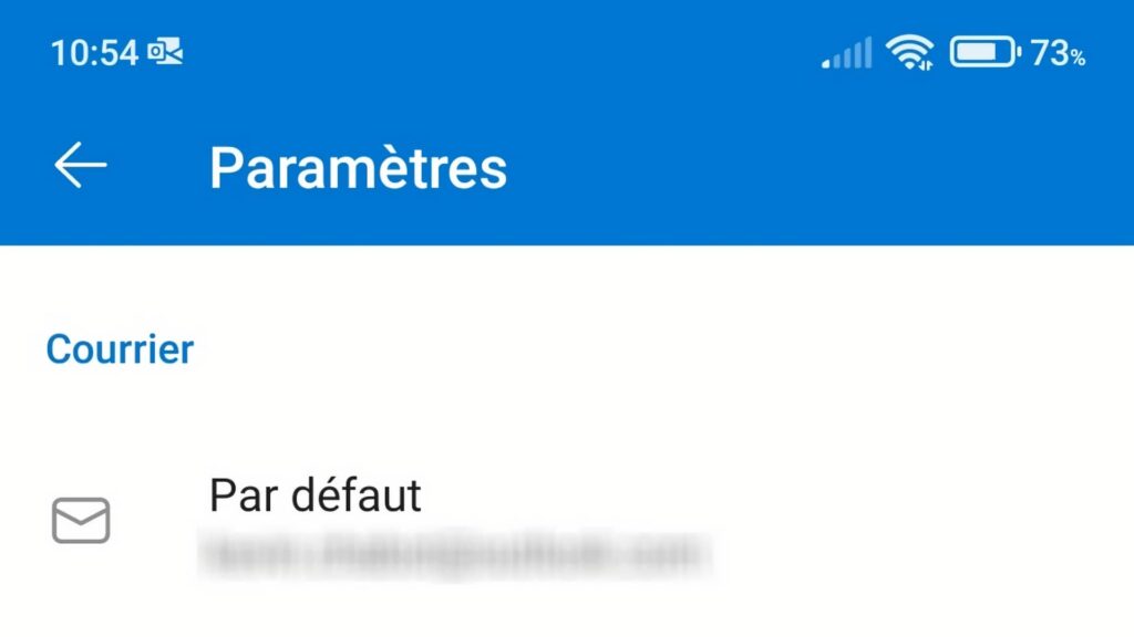 Outlook Android : définir un compte de messagerie par défaut