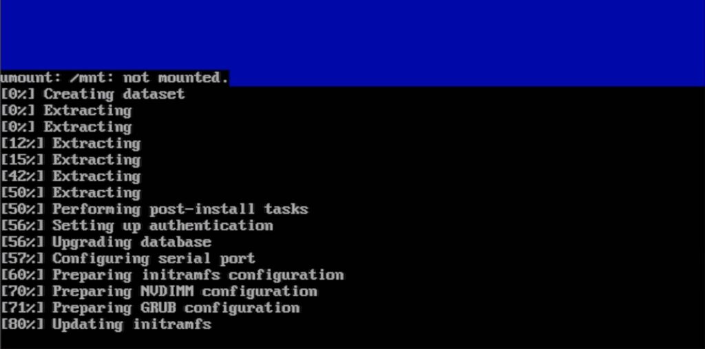 Lancement de l'installation de TrueNAS SCALE