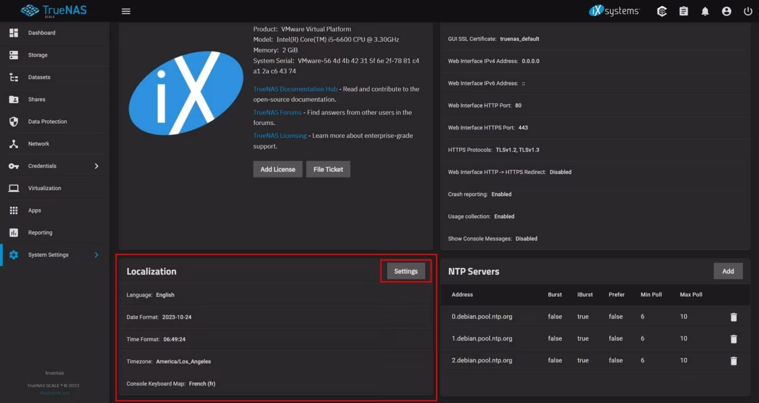 Comment configurer TrueNAS SCALE, dashboard et réseau