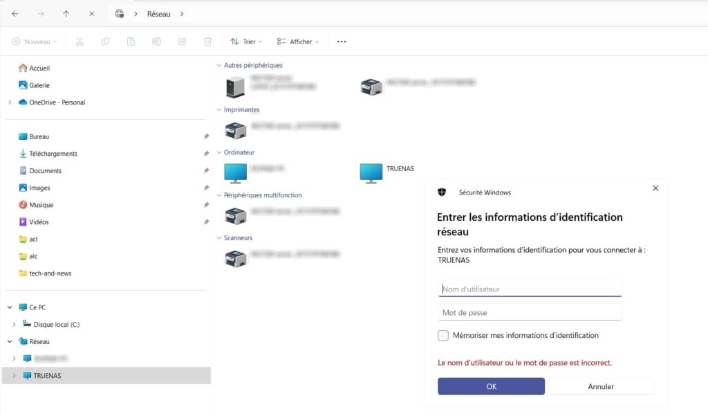 Accès aux partages réseau TrueNAS