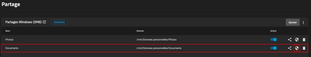 Attribution des droits ACL d'un dataset sous TrueNAS