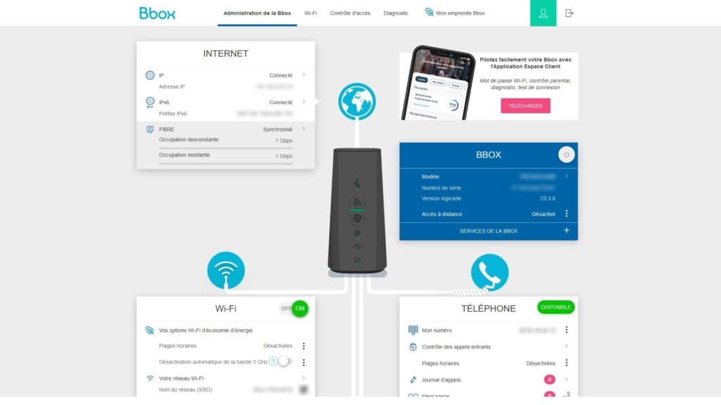Appréhendons l&rsquo;interface d&rsquo;administration de la Bbox