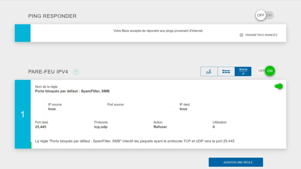 Service pare-feu Bbox