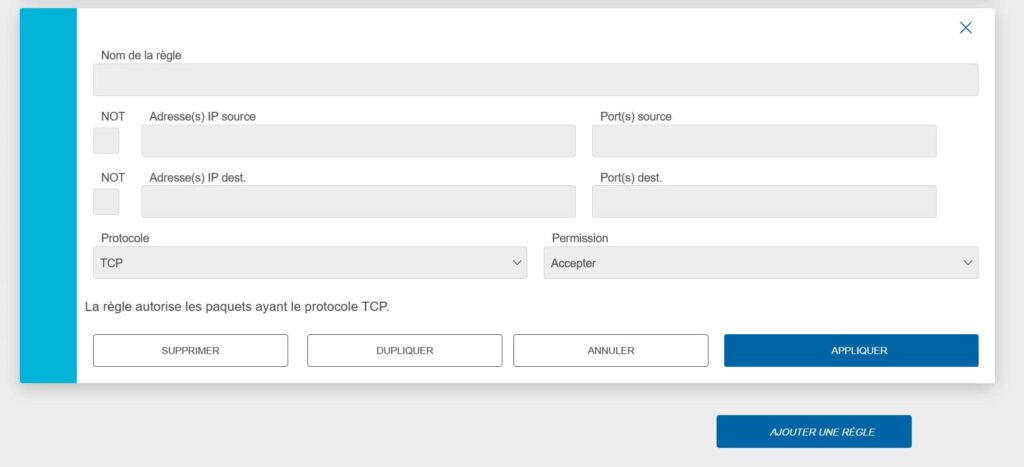 Ajouter une règle au pare-feu IPv4