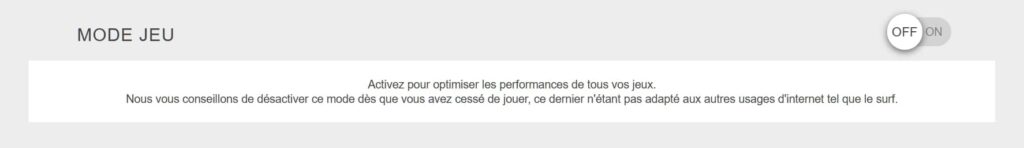 Service mode Jeu Bbox