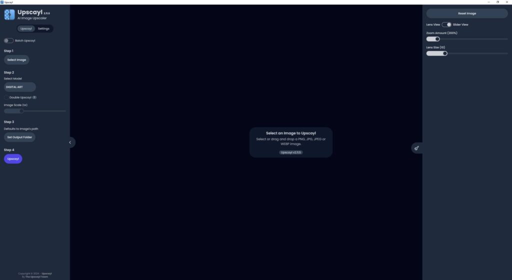 L'interface d'Upscayl