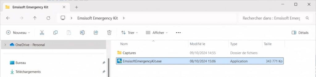 Lancement du programme, exécutable présent dans votre dossier