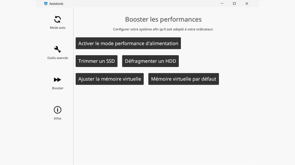 Assistools, booster les performances
