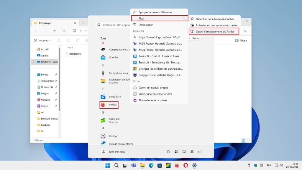 Ouvrir l'emplacement du fichier