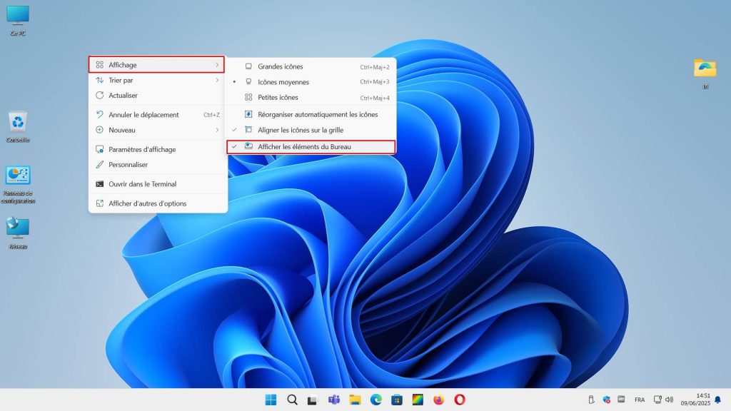 Masquer les icônes du Bureau Windows