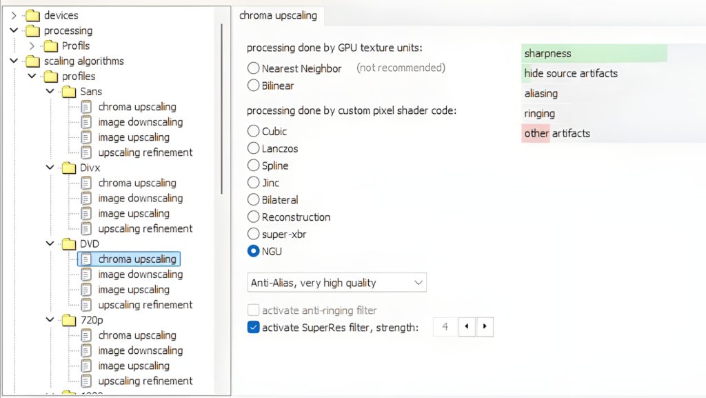 DVD chroma upscaling
