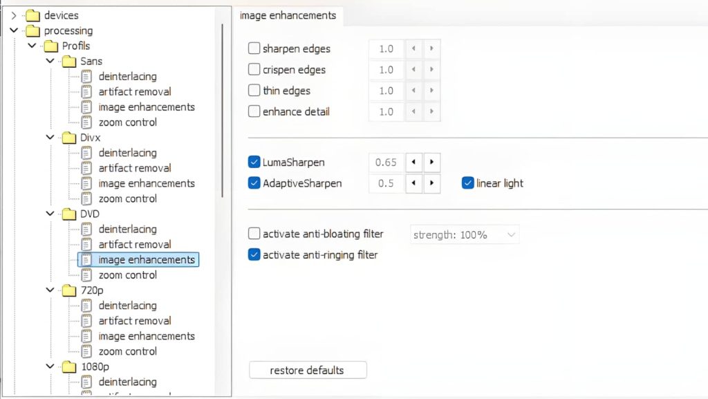 DVD image enhancements