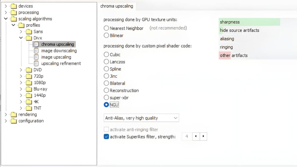 MadVR, Chroma upscaling