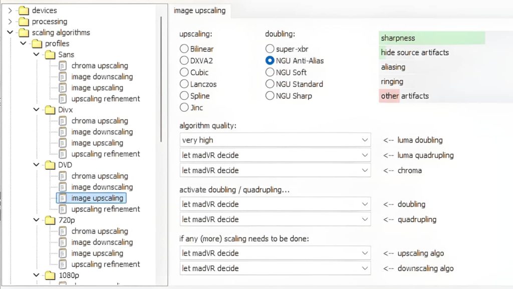 MadVR, image upscaling