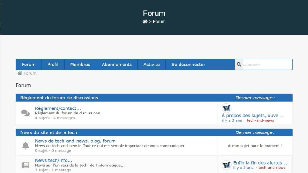 Forum informatique sous Asgaros Forum