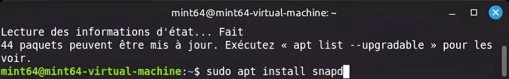 Installer le paquet Snapd