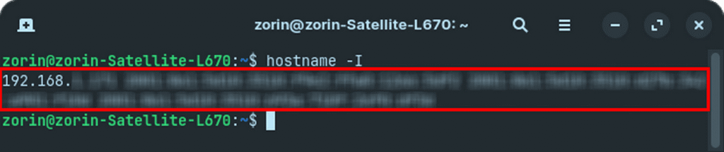 Commande hostname -I