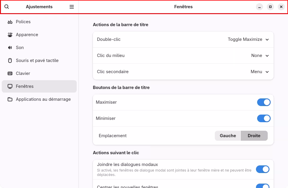 Apparition boutons maximiser et minimiser sous GNOME