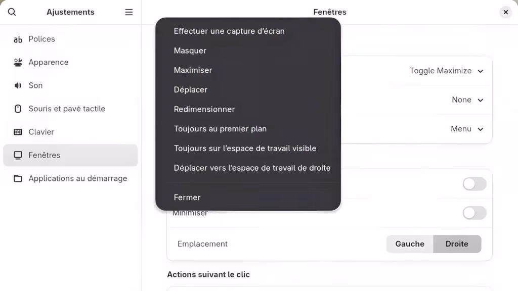 GNOME, comment ajouter les boutons maximiser, minimiser aux fenêtres ?