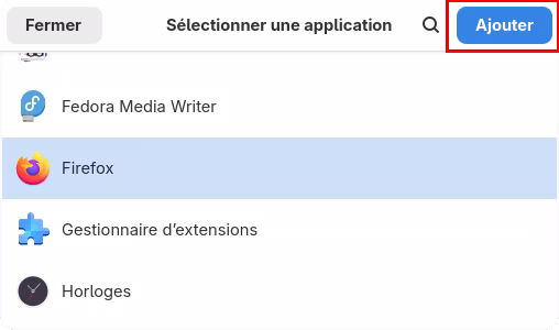 Sélection d'une application au démarrage, GNOME