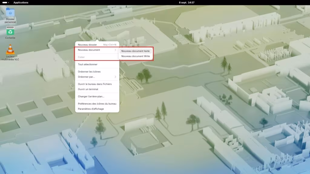GNOME : ajuter l&rsquo;option Nouveau document au menu clic droit