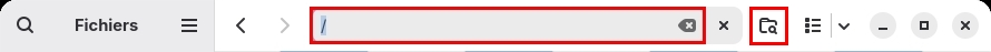 Barre d'adresse du gestionnaire de fichiers Notilus de GNOME