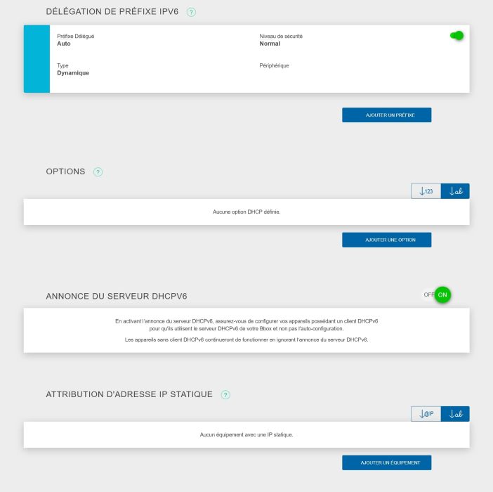 Configuration du DHCP IPv6