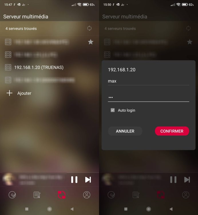 Accès au serveur multimédia SMB depuis Fiio Music