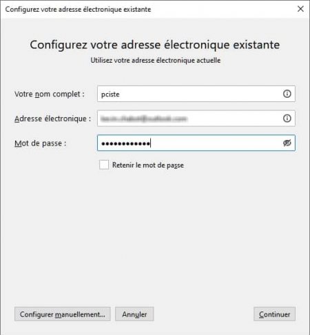 Thunderbird configuration mail
