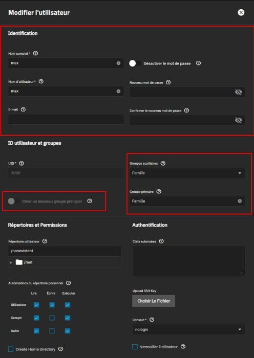 Ajouter un utilisateur sous TrueNAS