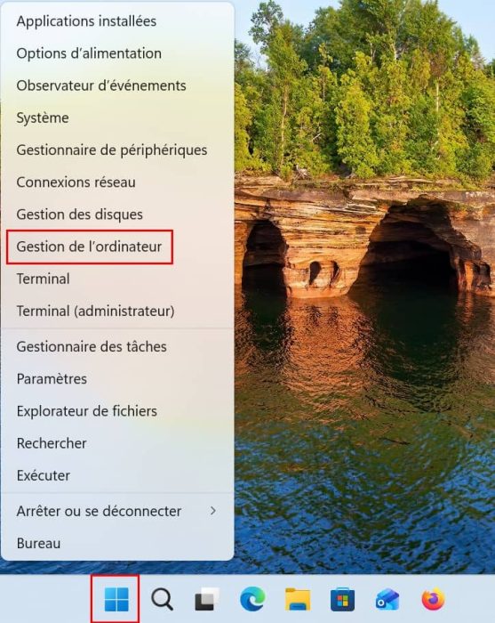 Windows 11, gestion ordinateur