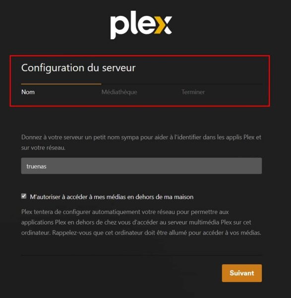 Renommage et accès extérieur du serveur plex